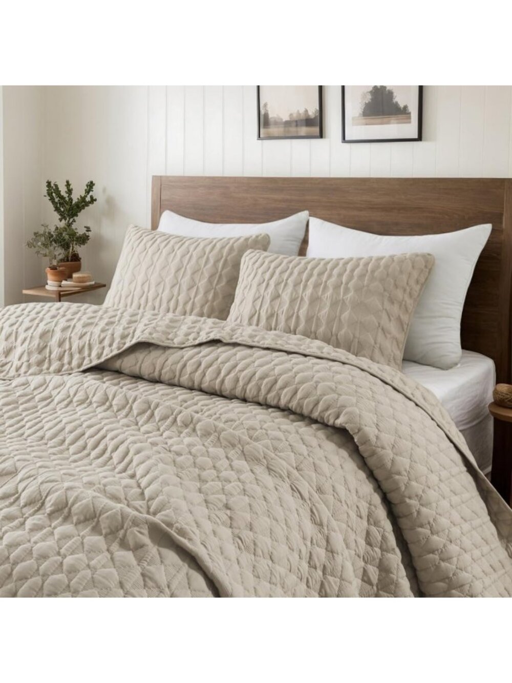 Oversized California King Quilt Set, 3-Piece Soft Bedspread & Pillow Shams